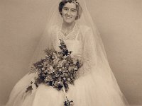 Bodilbrud  Bodil Boisen som brud den 16. juli 1950. Gift i Horsens Klosterkirke.
