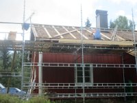 Taget er sunket og skal rettes op