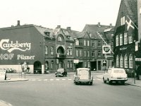 Jernbanegade ved Drachmannsgade. Jydske Tidende på hjørnet. Centralbiblioteket til højre