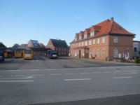 Rutebilstationen, hvor op til 50 busser fragtede arbejderne til Danfoss
